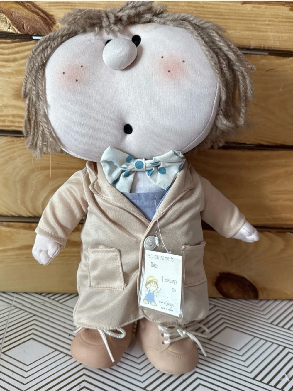 VINTAGE FABRIZIO BUMPKIN BUNCH 12" DOLL W/STAND "TYKE" DOCTOR - Misprinted Tag